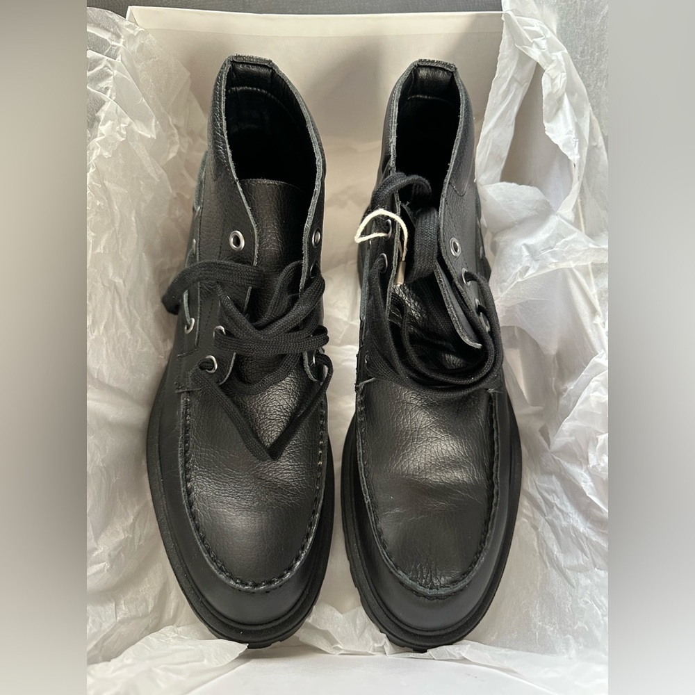 NWB Stefano bonfiglioli Men’s Black Calf Leather Ankle Boots made in Italy 41